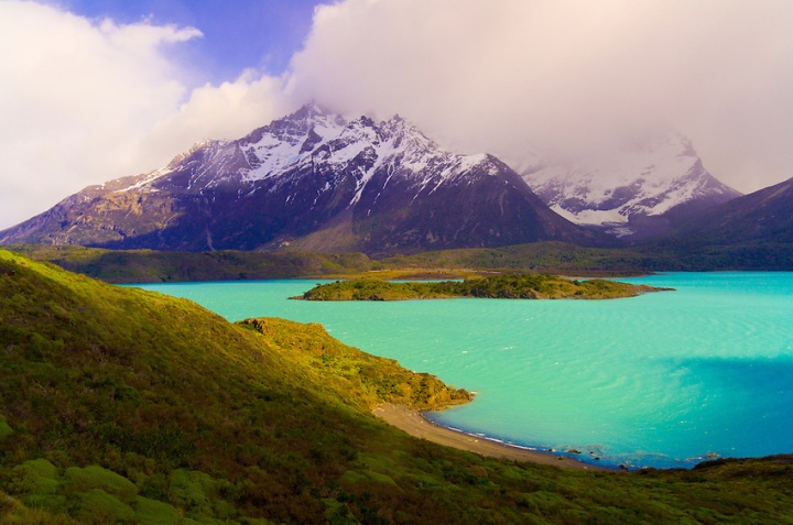 Lake Nordenskjold (Paine Grande in background), Torres del Paine National Park, Patagonia, Chile